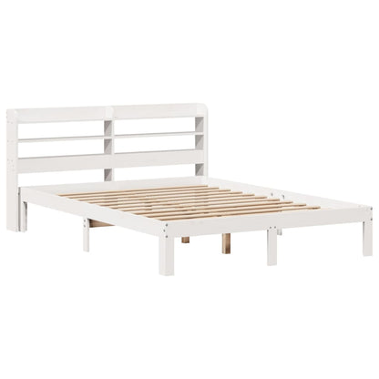 Giroletto con Testiera Bianco 120x190 cm Legno Massello di Pino | homemem39