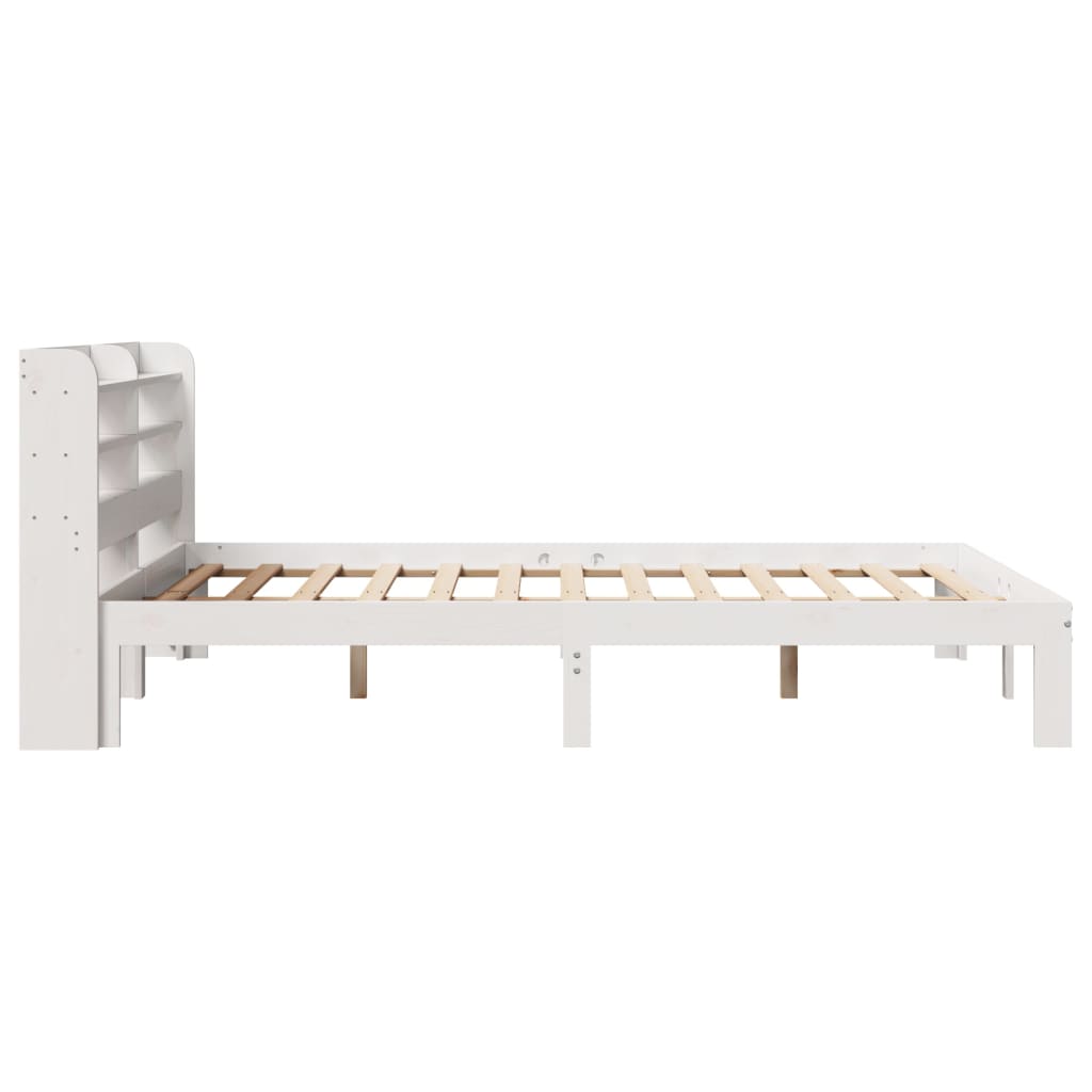 Giroletto con Testiera Bianco 135x190 cm Legno Massello di Pino - homemem39