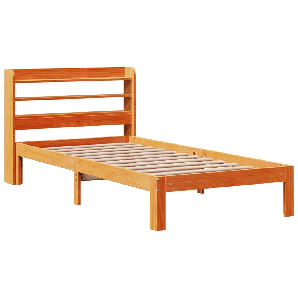 Letto senza Materasso Marrone Cera 75x190 cm in Legno di Pino - homemem39