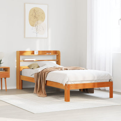 Letto senza Materasso Marrone Cera 75x190 cm in Legno di Pino - homemem39