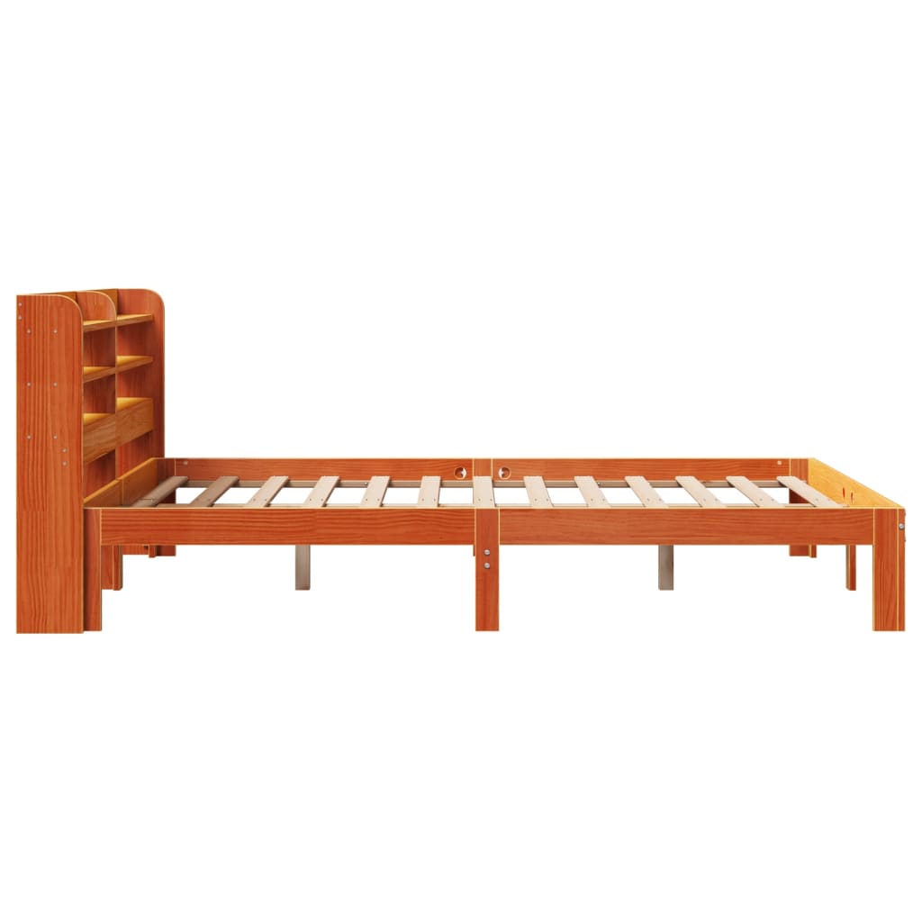 Letto senza Materasso Marrone Cera 140x190 cm in Legno di Pino - homemem39