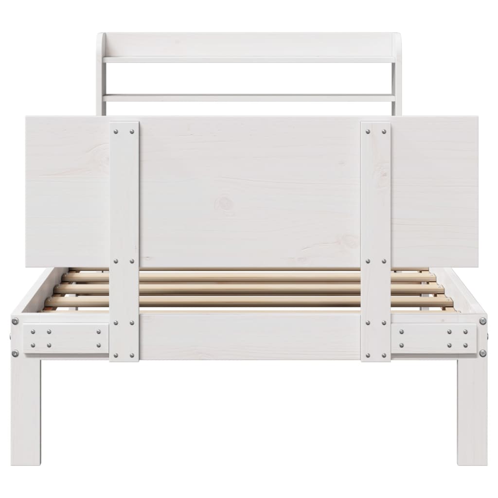 Giroletto con Testiera senza Materasso Bianco 90x200 cm | homemem39