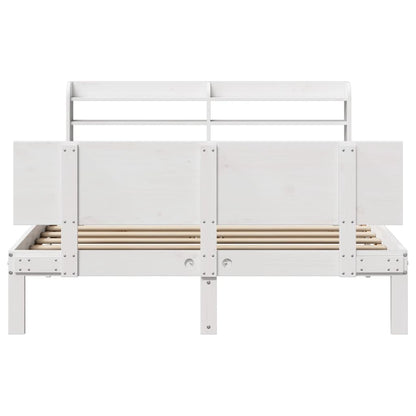 Giroletto con Testiera Bianco 150x200 cm Legno Massello di Pino | homemem39
