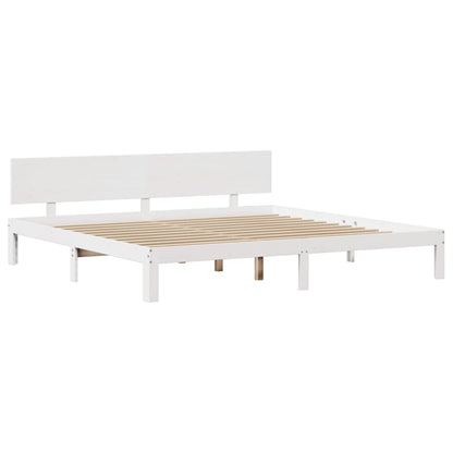 Giroletto con Testiera senza Materasso Bianco 200x200 cm - homemem39