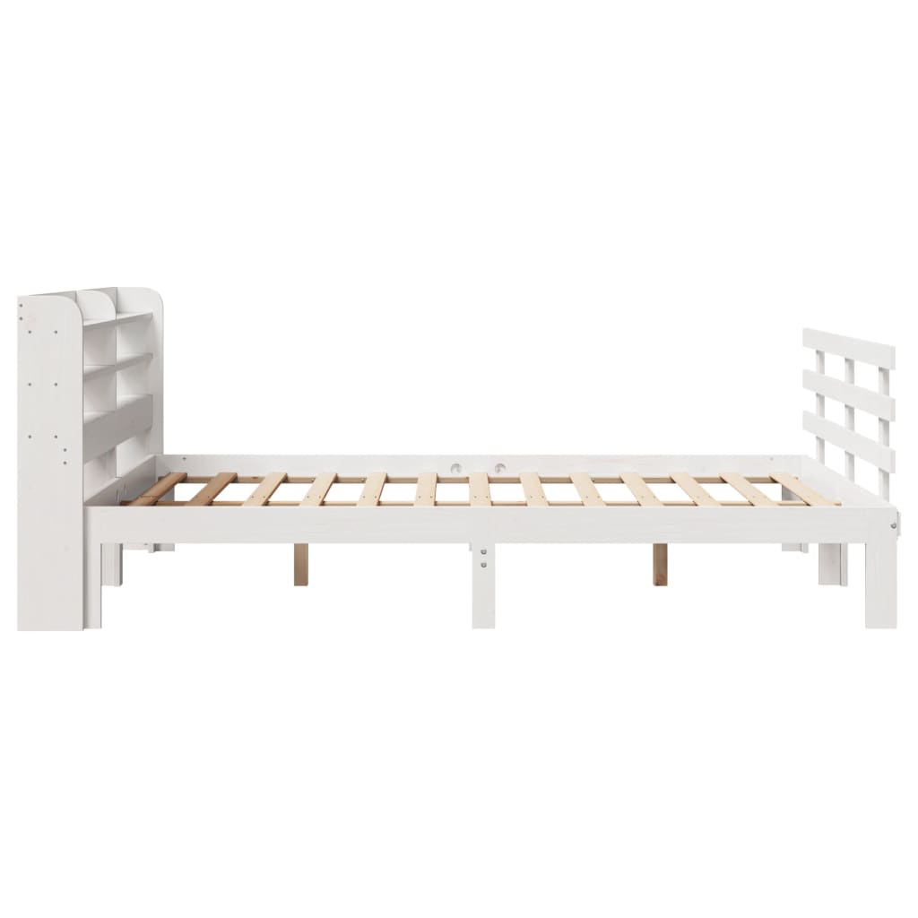 Giroletto con Testiera Bianco 135x190 cm Legno Massello di Pino - homemem39