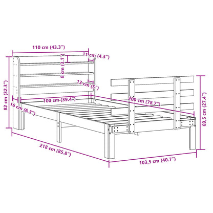 Giroletto con Testiera senza Materasso Bianco 100x200 cm | homemem39