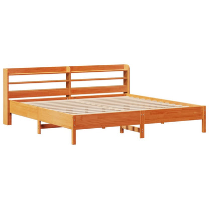 Letto senza Materasso Marrone Cera 200x200 cm in Legno di Pino | homemem39