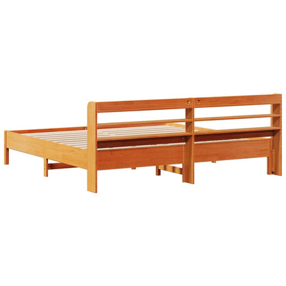 Letto senza Materasso Marrone Cera 200x200 cm in Legno di Pino | homemem39