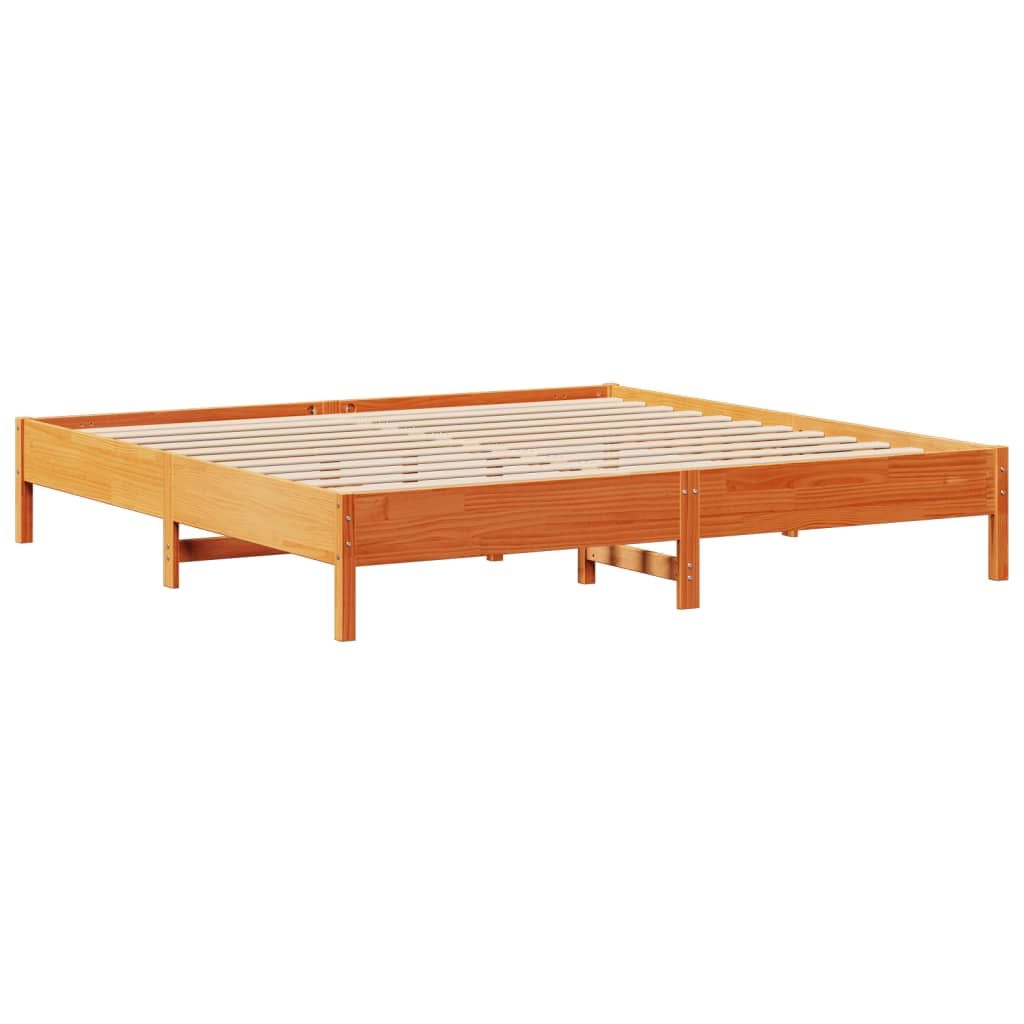 Letto senza Materasso Marrone Cera 200x200 cm in Legno di Pino | homemem39