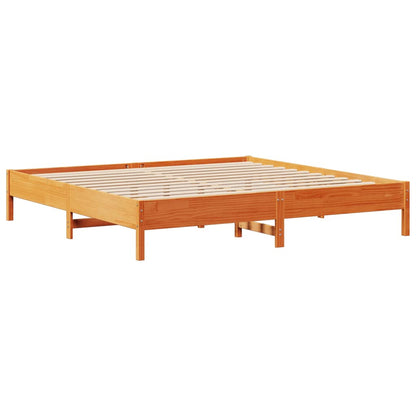 Letto senza Materasso Marrone Cera 200x200 cm in Legno di Pino | homemem39