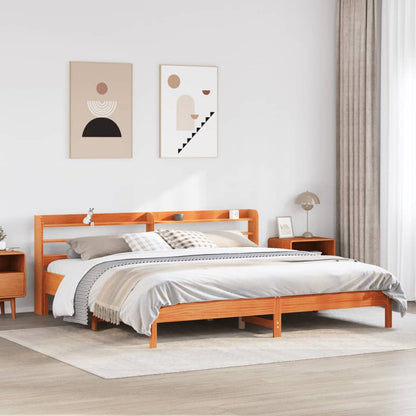 Letto senza Materasso Marrone Cera 200x200 cm in Legno di Pino | homemem39