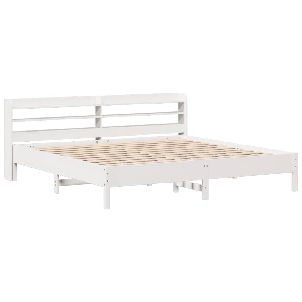 Letto senza Materasso Bianco 180x200 cm Legno Massello di Pino - homemem39