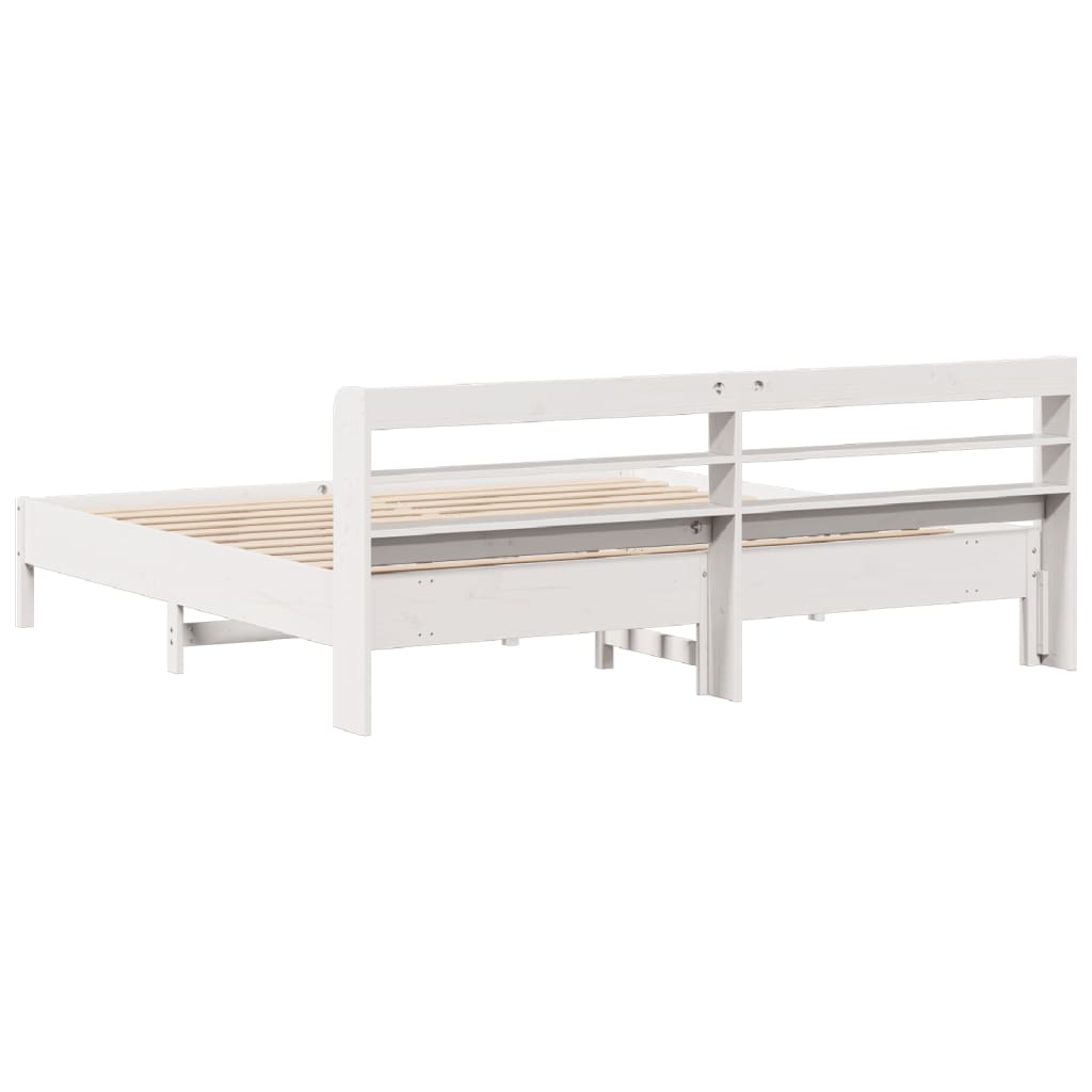 Letto senza Materasso Bianco 180x200 cm Legno Massello di Pino - homemem39