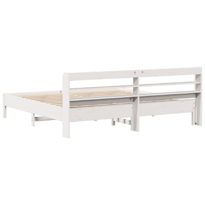 Letto senza Materasso Bianco 180x200 cm Legno Massello di Pino - homemem39