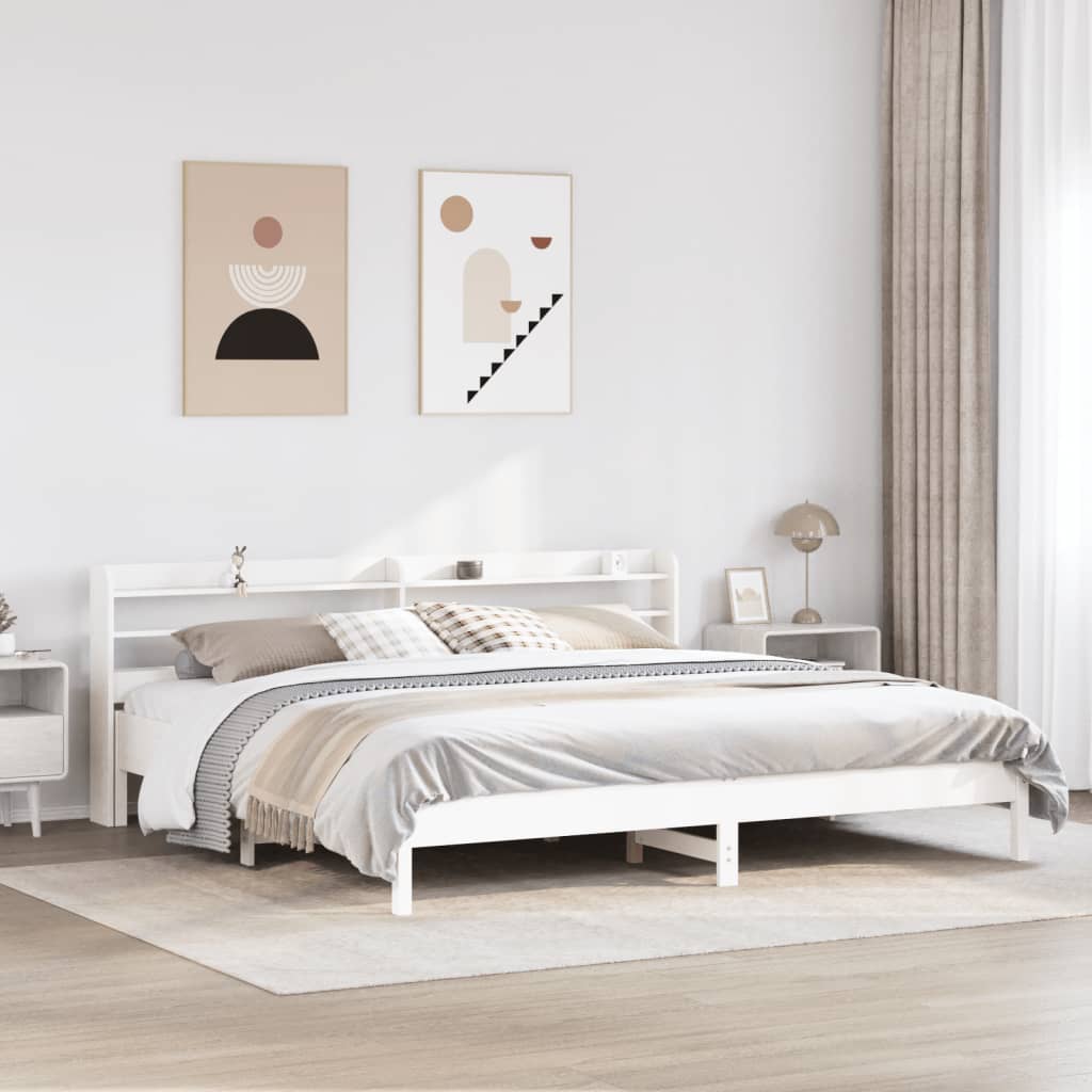 Letto senza Materasso Bianco 180x200 cm Legno Massello di Pino - homemem39