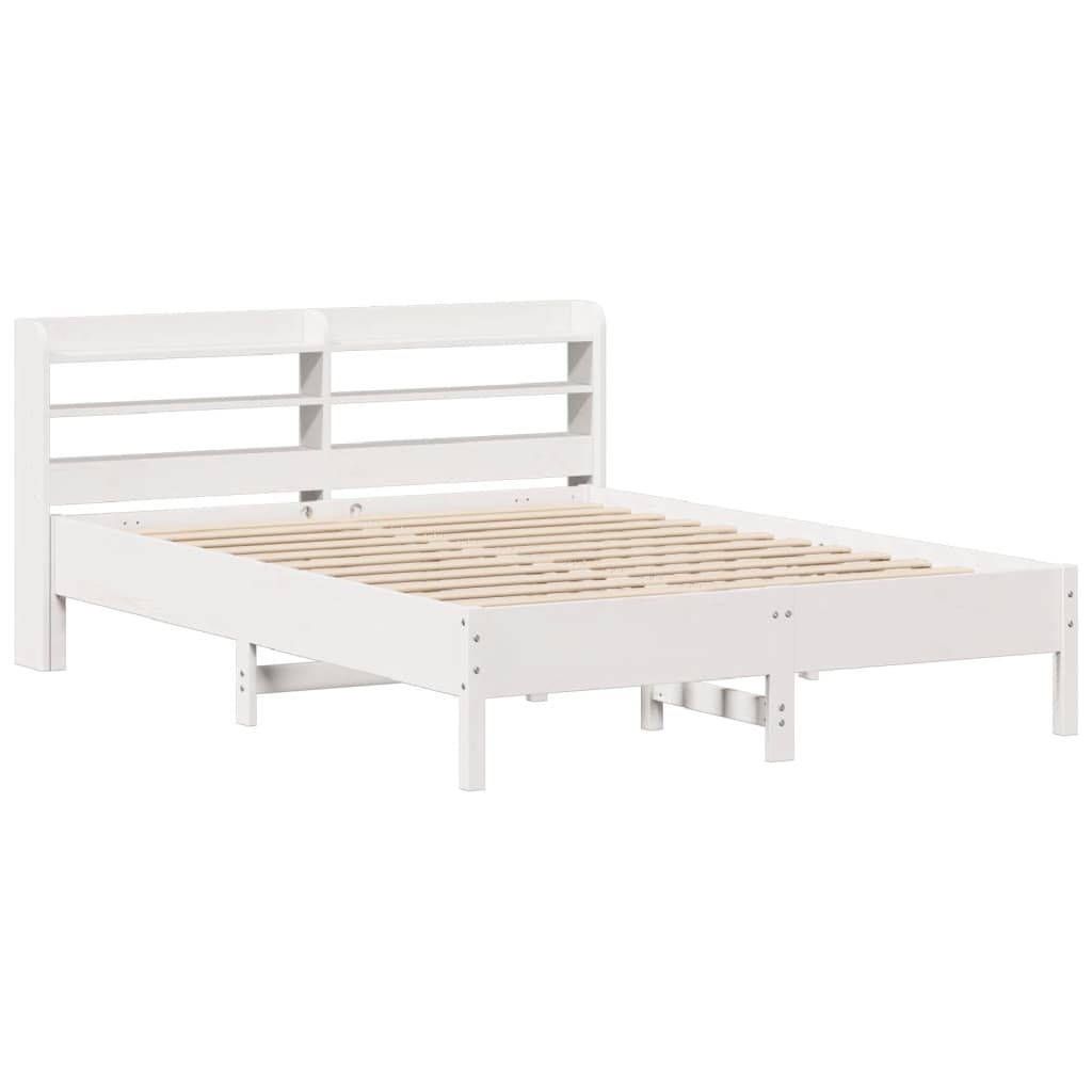Letto senza Materasso Bianco 160x200 cm Legno Massello di Pino | homemem39