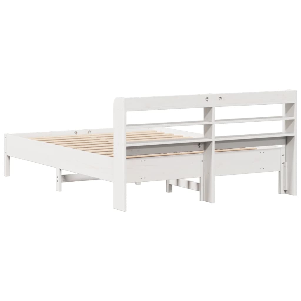Letto senza Materasso Bianco 160x200 cm Legno Massello di Pino | homemem39