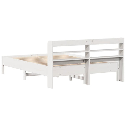 Letto senza Materasso Bianco 160x200 cm Legno Massello di Pino | homemem39
