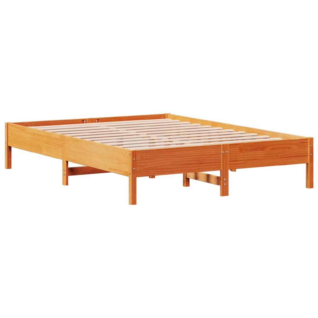 Letto senza Materasso Marrone Cera 160x200 cm in Legno di Pino | homemem39