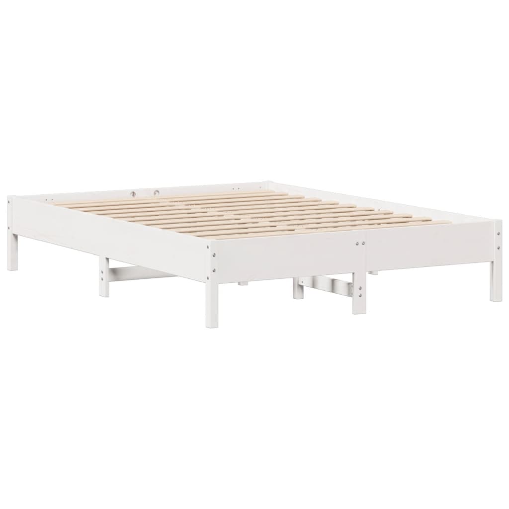 Letto senza Materasso Bianco 150x200 cm Legno Massello di Pino | homemem39