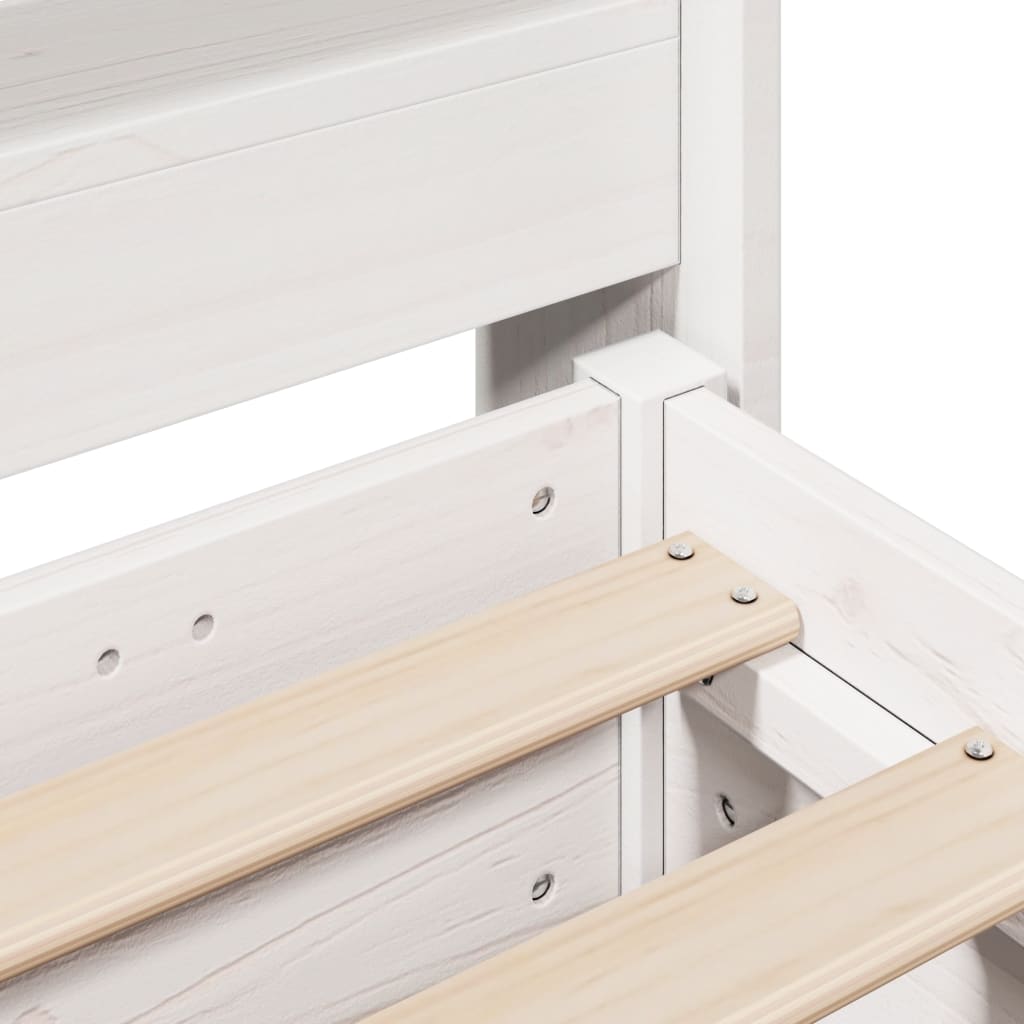 Letto senza Materasso Bianco 150x200 cm Legno Massello di Pino | homemem39