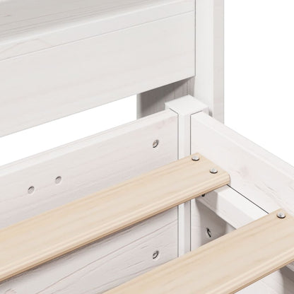 Letto senza Materasso Bianco 150x200 cm Legno Massello di Pino | homemem39