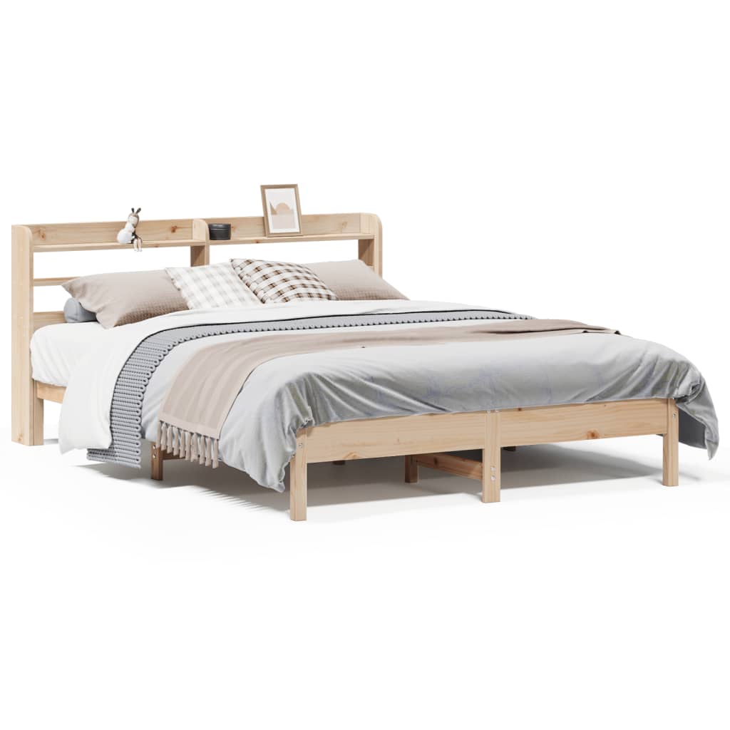 Letto senza Materasso 140x200 cm in Legno Massello di Pino - homemem39