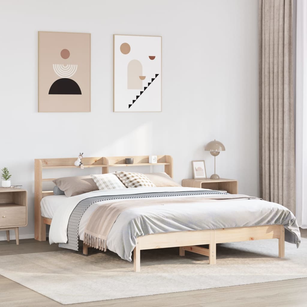 Letto senza Materasso 140x200 cm in Legno Massello di Pino - homemem39