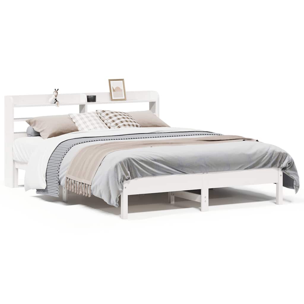 Letto senza Materasso Bianco 140x200 cm Legno Massello di Pino - homemem39