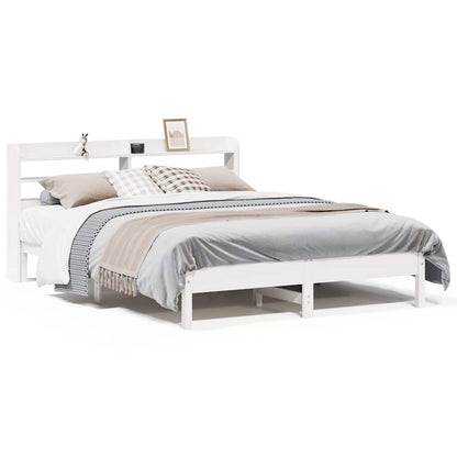 Letto senza Materasso Bianco 140x200 cm Legno Massello di Pino - homemem39