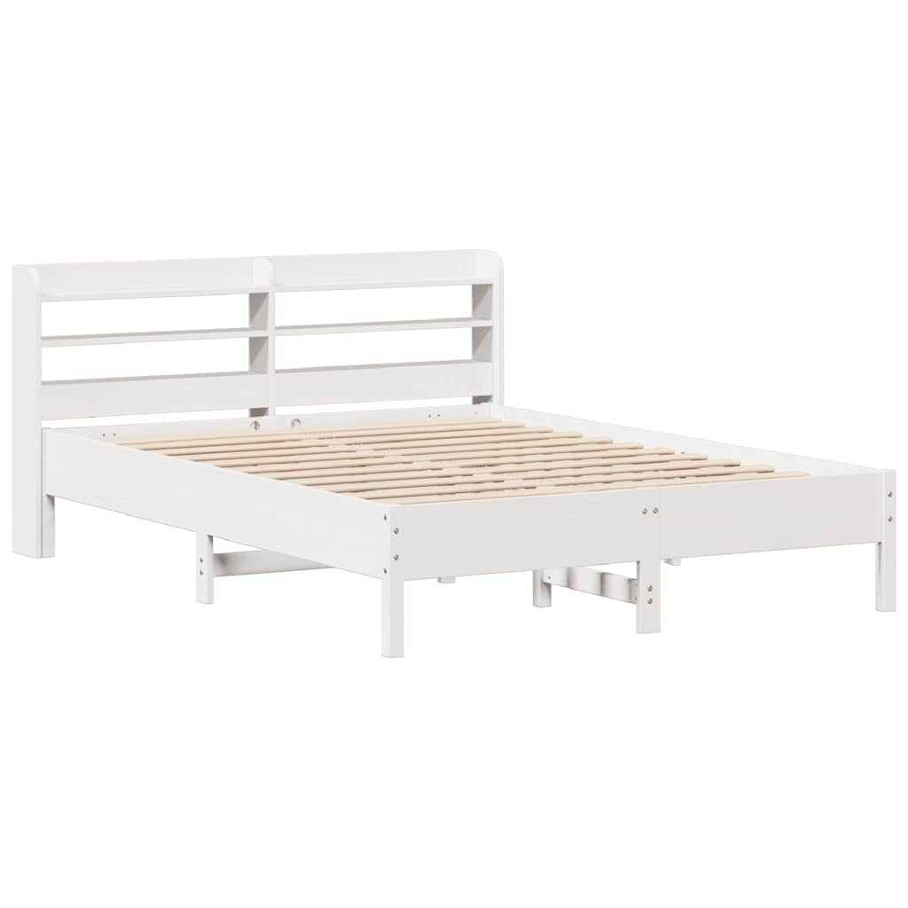 Letto senza Materasso Bianco 140x200 cm Legno Massello di Pino - homemem39