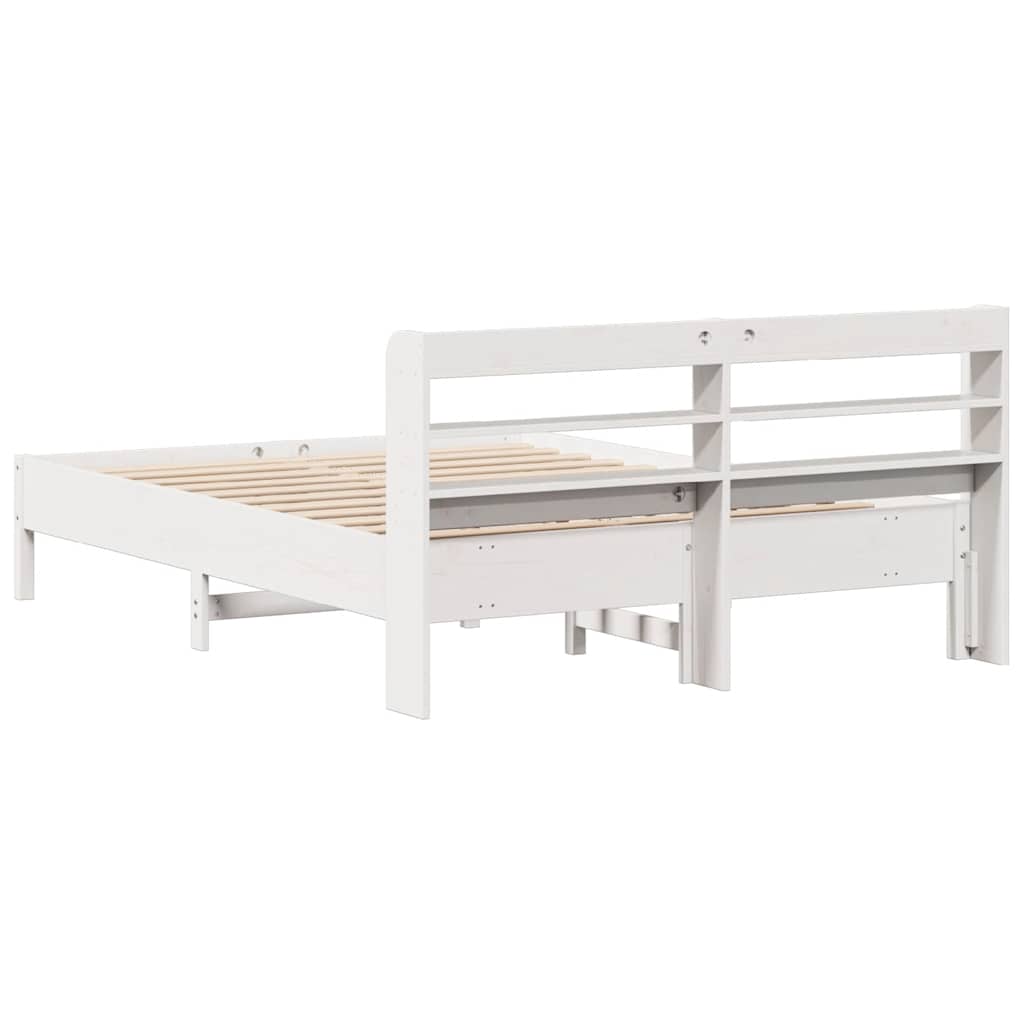 Letto senza Materasso Bianco 140x200 cm Legno Massello di Pino - homemem39