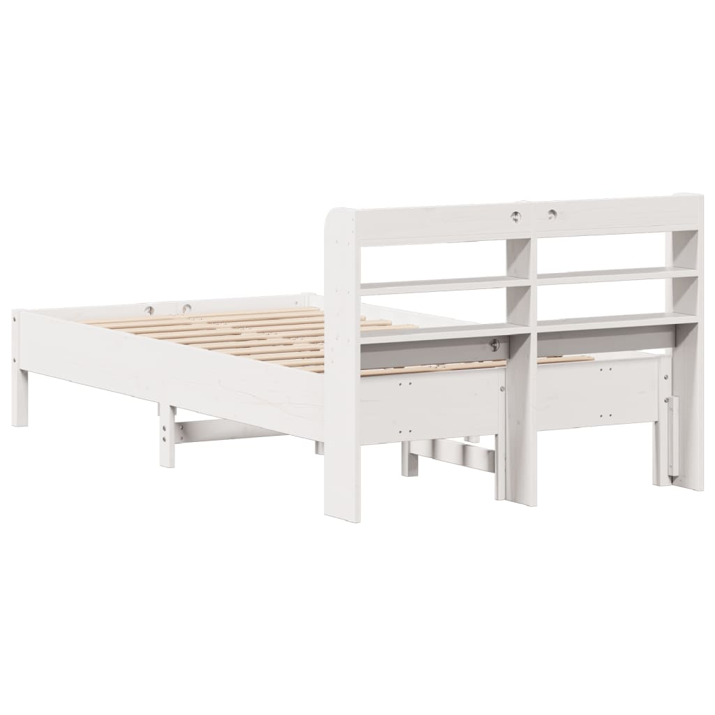 Letto senza Materasso Bianco 120x200 cm Legno Massello di Pino - homemem39