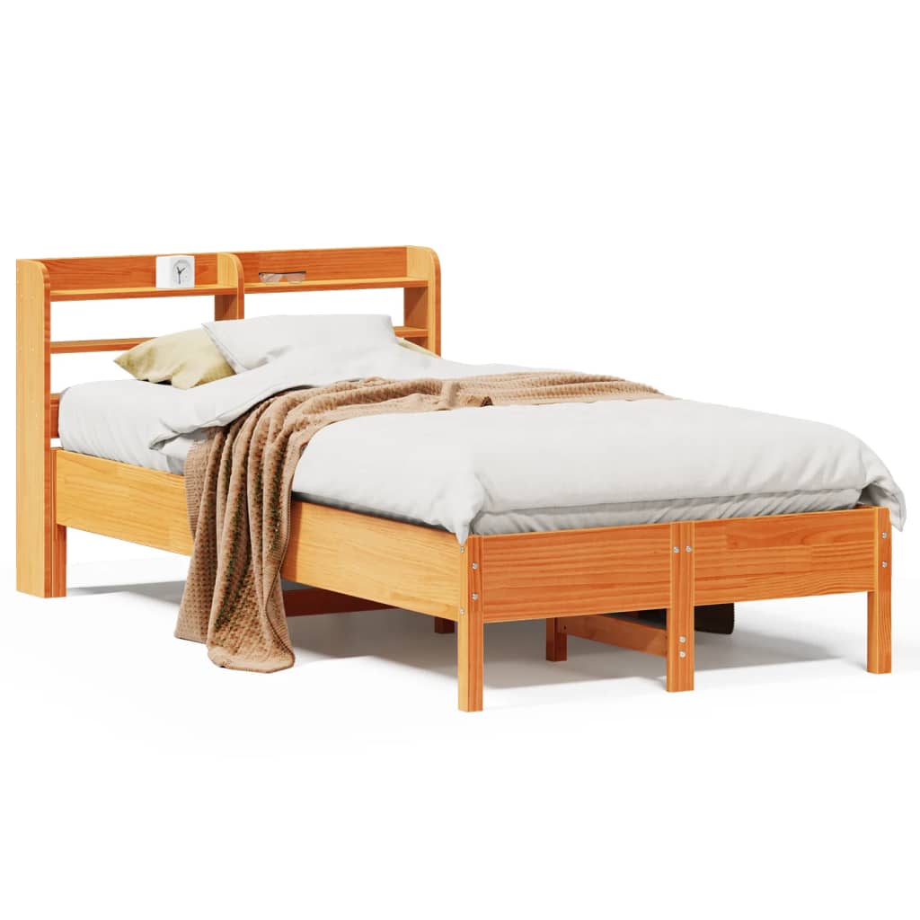 Letto senza Materasso Marrone Cera 120x200 cm in Legno di Pino | homemem39