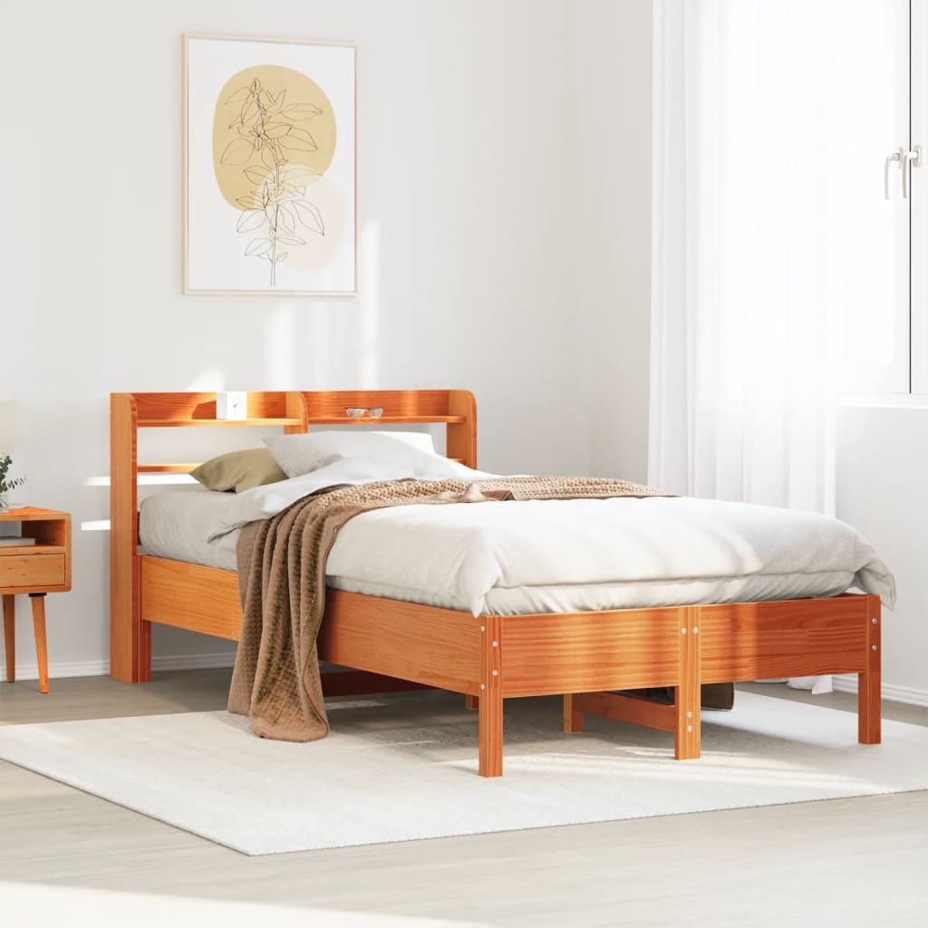 Letto senza Materasso Marrone Cera 120x200 cm in Legno di Pino