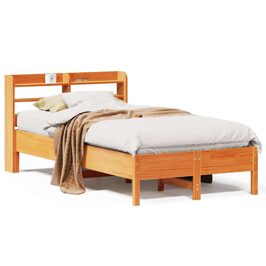 Letto senza Materasso Marrone Cera 100x200 cm in Legno di Pino | homemem39