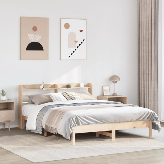 Letto senza Materasso 140x190 cm in Legno Massello di Pino - homemem39