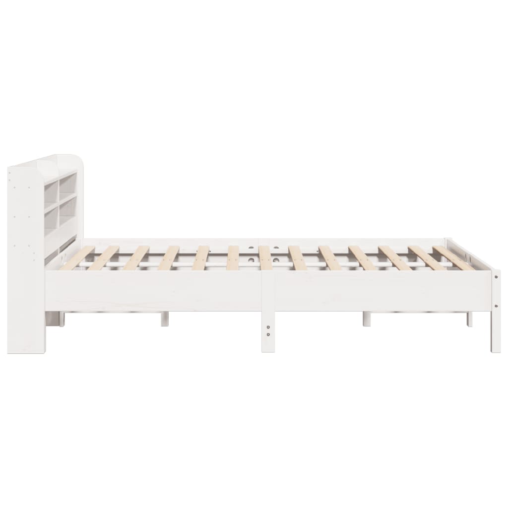 Letto senza Materasso Bianco 140x190 cm Legno Massello di Pino - homemem39