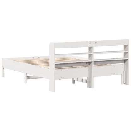 Letto senza Materasso Bianco 140x190 cm Legno Massello di Pino - homemem39