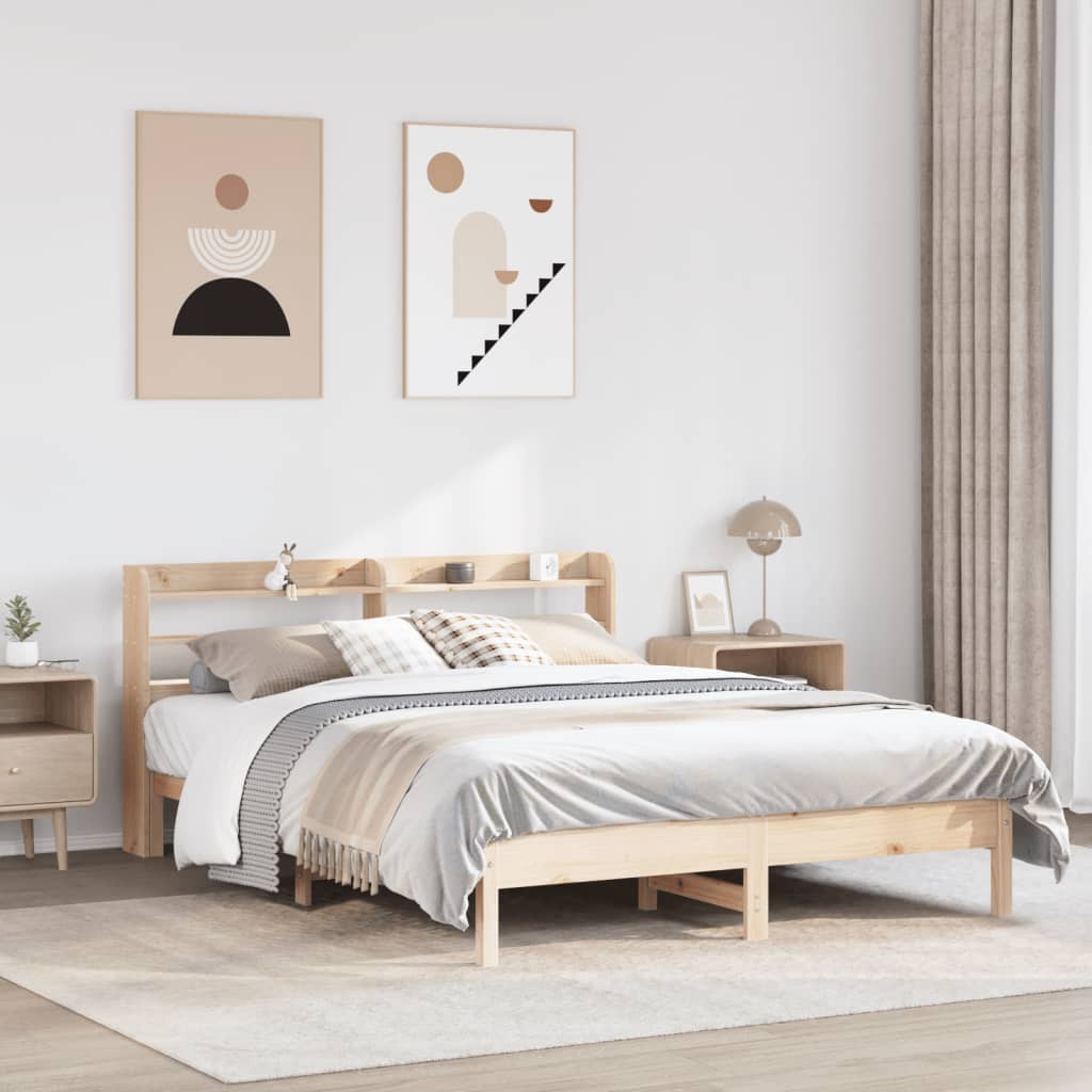 Letto senza Materasso 135x190 cm in Legno Massello di Pino - homemem39