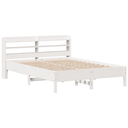 Letto senza Materasso Bianco 135x190 cm Legno Massello di Pino - homemem39