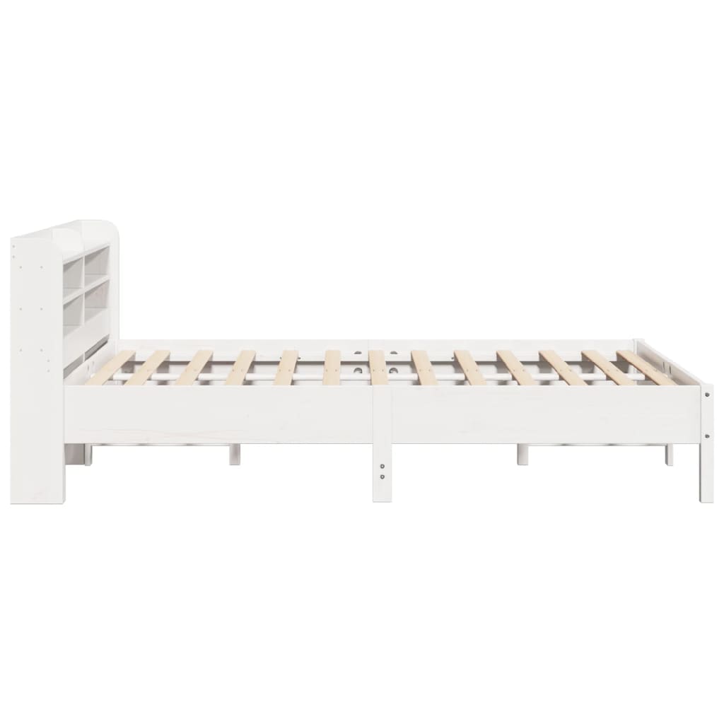 Letto senza Materasso Bianco 135x190 cm Legno Massello di Pino - homemem39