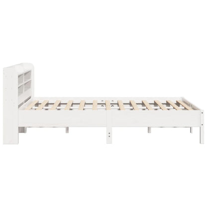 Letto senza Materasso Bianco 135x190 cm Legno Massello di Pino - homemem39