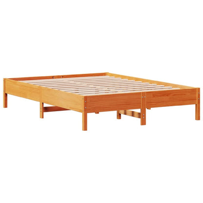 Letto senza Materasso Marrone Cera 135x190 cm in Legno di Pino | homemem39