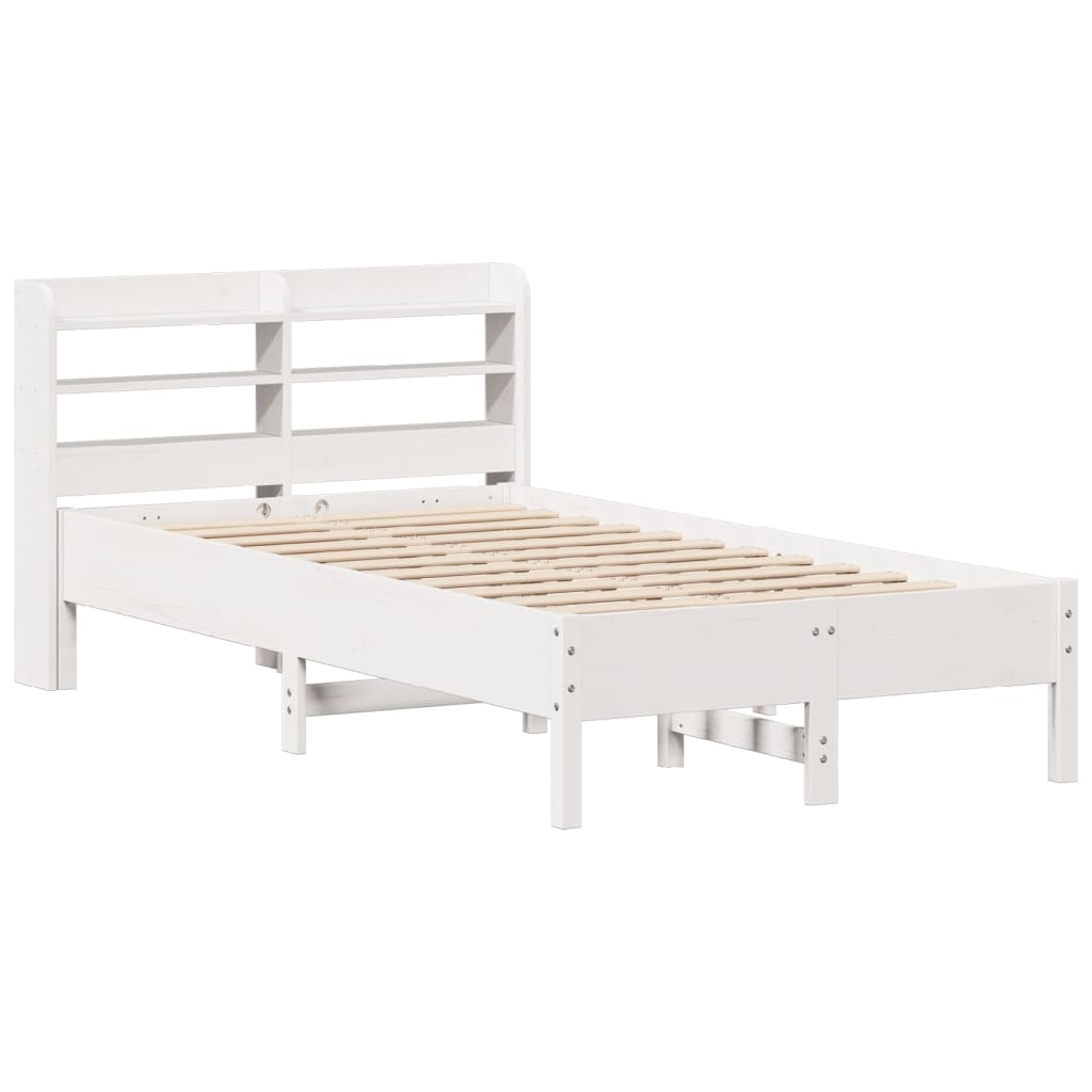 Letto senza Materasso Bianco 120x190 cm Legno Massello di Pino