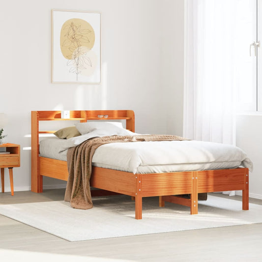 Letto senza Materasso Marrone Cera 120x190 cm in Legno di Pino - homemem39