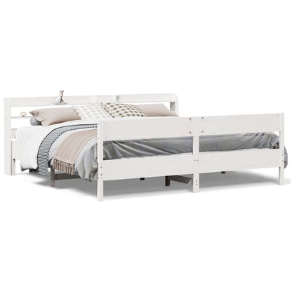 Giroletto senza Materasso Bianco 200x200 cm Legno Massello Pino | homemem39