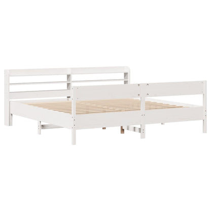 Giroletto senza Materasso Bianco 200x200 cm Legno Massello Pino | homemem39