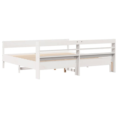 Giroletto senza Materasso Bianco 200x200 cm Legno Massello Pino | homemem39