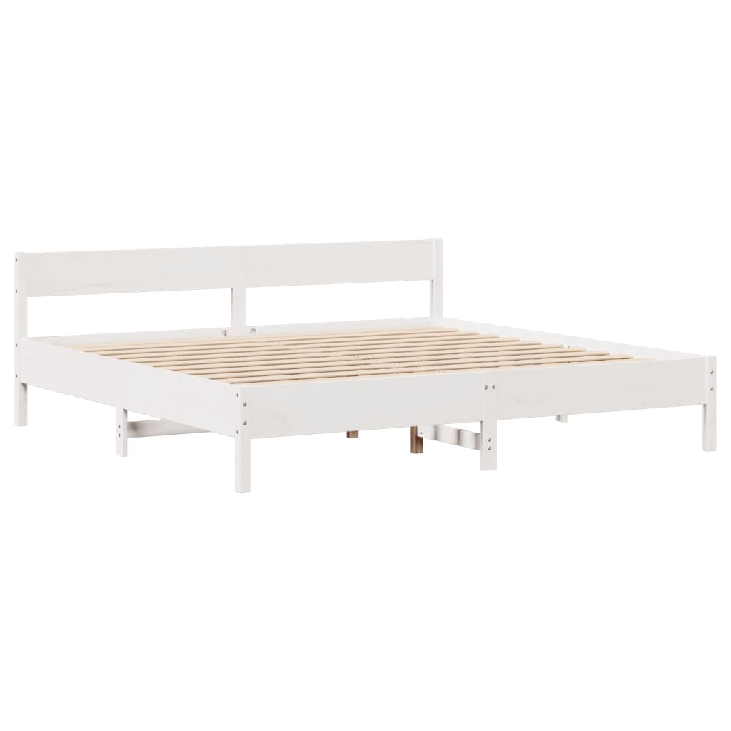 Giroletto senza Materasso Bianco 200x200 cm Legno Massello Pino | homemem39
